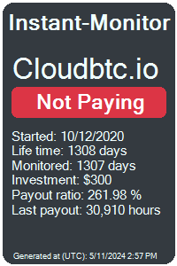 cloudbtc.io Monitored by Instant-Monitor.com