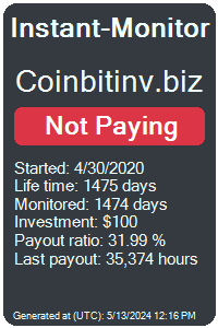 coinbitinv.biz Monitored by Instant-Monitor.com