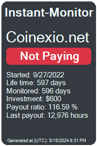 coinexio.net Monitored by Instant-Monitor.com