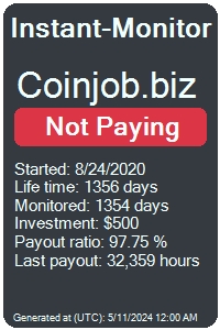 coinjob.biz Monitored by Instant-Monitor.com