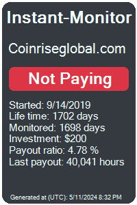 coinriseglobal.com Monitored by Instant-Monitor.com