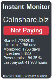 coinshare.biz Monitored by Instant-Monitor.com