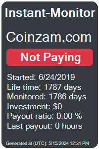coinzam.com Monitored by Instant-Monitor.com