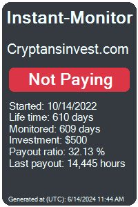 cryptansinvest.com Monitored by Instant-Monitor.com