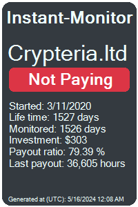 crypteria.ltd Monitored by Instant-Monitor.com
