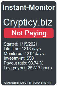 crypticy.biz Monitored by Instant-Monitor.com