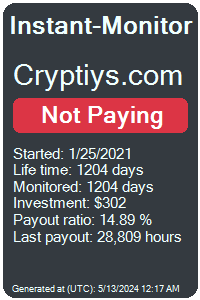 cryptiys.com Monitored by Instant-Monitor.com