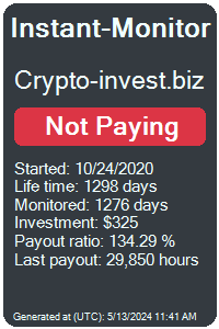 crypto-invest.biz Monitored by Instant-Monitor.com
