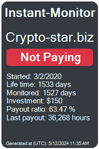 crypto-star.biz Monitored by Instant-Monitor.com