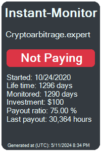cryptoarbitrage.expert Monitored by Instant-Monitor.com