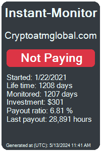 cryptoatmglobal.com Monitored by Instant-Monitor.com