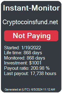 cryptocoinsfund.net Monitored by Instant-Monitor.com