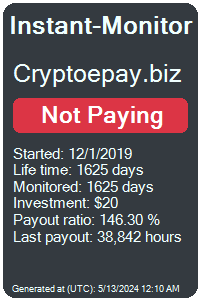 cryptoepay.biz Monitored by Instant-Monitor.com