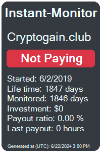 cryptogain.club Monitored by Instant-Monitor.com