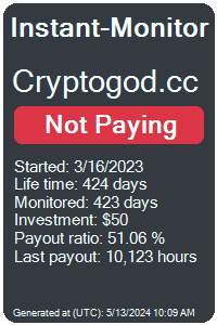 cryptogod.cc Monitored by Instant-Monitor.com