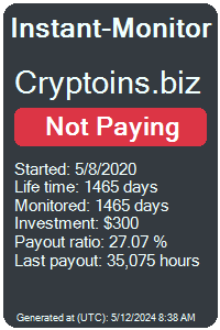 cryptoins.biz Monitored by Instant-Monitor.com