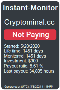 cryptominal.cc Monitored by Instant-Monitor.com