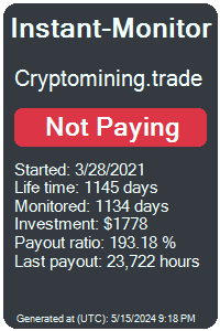 cryptomining.trade Monitored by Instant-Monitor.com