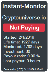 cryptouniverse.io Monitored by Instant-Monitor.com