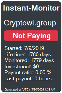 cryptowl.group Monitored by Instant-Monitor.com