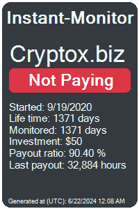 cryptox.biz Monitored by Instant-Monitor.com