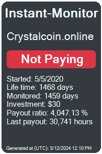 crystalcoin.online Monitored by Instant-Monitor.com