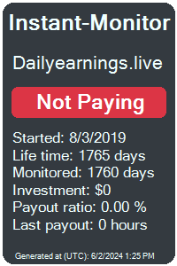 dailyearnings.live Monitored by Instant-Monitor.com