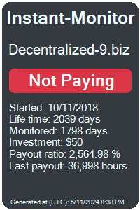 decentralized-9.biz Monitored by Instant-Monitor.com