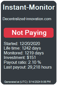 decentralized-innovation.com Monitored by Instant-Monitor.com