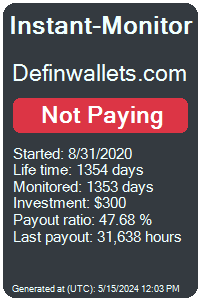 definwallets.com Monitored by Instant-Monitor.com