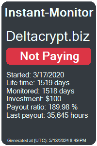deltacrypt.biz Monitored by Instant-Monitor.com
