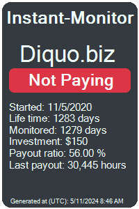 diquo.biz Monitored by Instant-Monitor.com