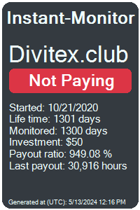 divitex.club Monitored by Instant-Monitor.com