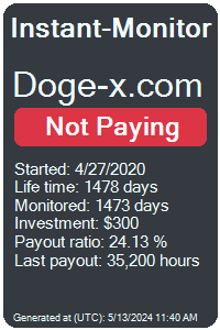 doge-x.com Monitored by Instant-Monitor.com
