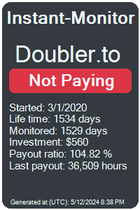 doubler.to Monitored by Instant-Monitor.com