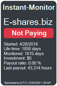 e-shares.biz Monitored by Instant-Monitor.com