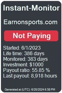 earnonsports.com Monitored by Instant-Monitor.com