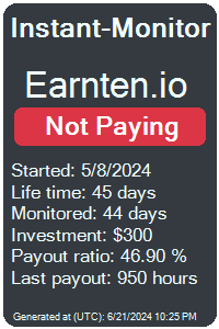 earnten.io Monitored by Instant-Monitor.com