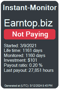 earntop.biz Monitored by Instant-Monitor.com