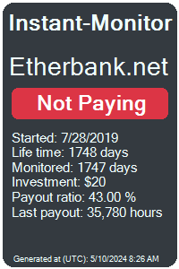 etherbank.net Monitored by Instant-Monitor.com