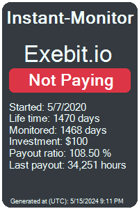 exebit.io Monitored by Instant-Monitor.com