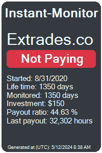 extrades.co Monitored by Instant-Monitor.com