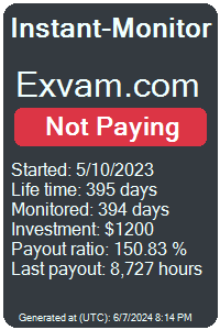 exvam.com Monitored by Instant-Monitor.com
