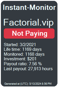 factorial.vip Monitored by Instant-Monitor.com
