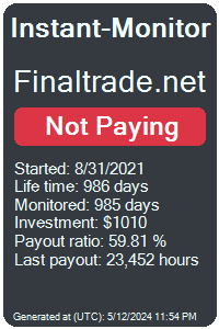 finaltrade.net Monitored by Instant-Monitor.com
