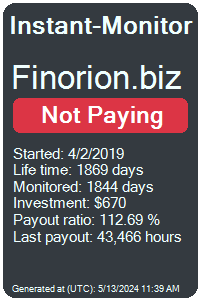 finorion.biz Monitored by Instant-Monitor.com