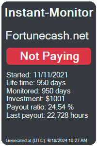 fortunecash.net Monitored by Instant-Monitor.com