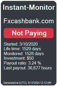 fxcashbank.com Monitored by Instant-Monitor.com
