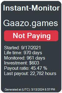 gaazo.games Monitored by Instant-Monitor.com