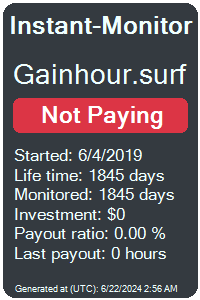 gainhour.surf Monitored by Instant-Monitor.com